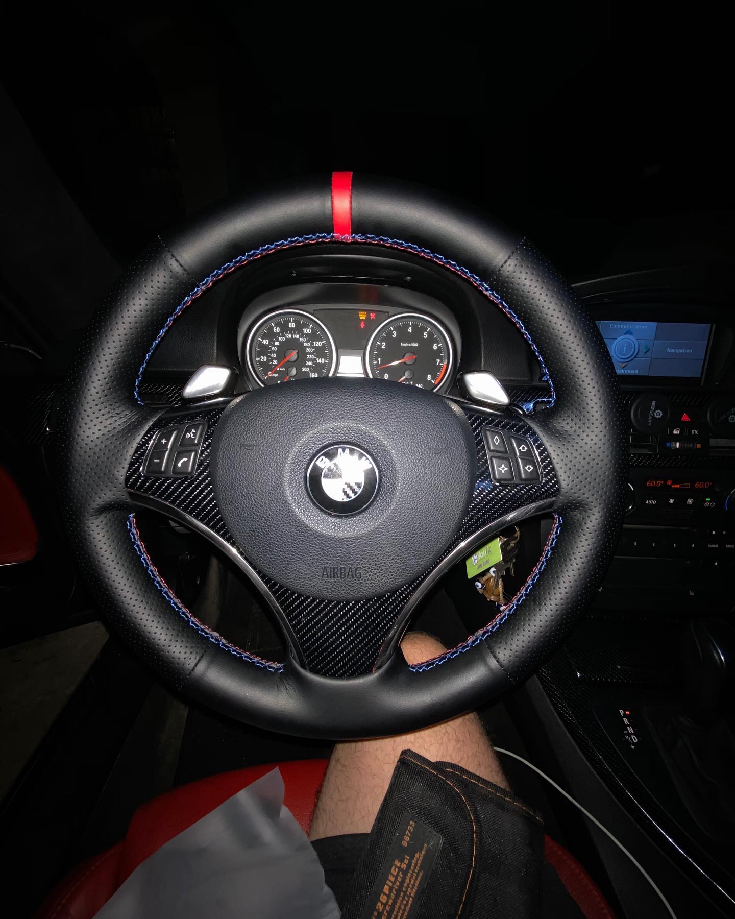 BMW carbon steering wheel installed